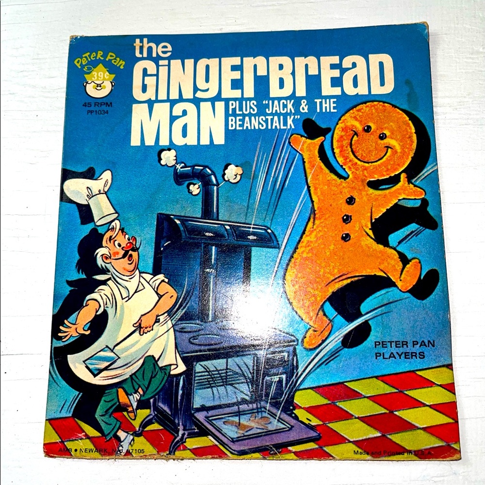 Vintage Peter Pan Record The Gingerbread Man Plus Jack & The Beanstalk